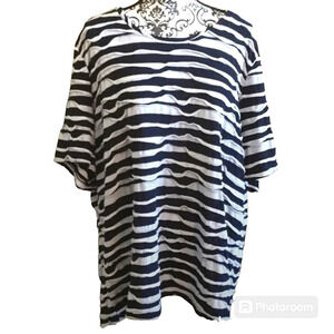 C J BANKS NAVY BLUE and WHITE stripe. Size 3 X